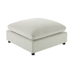 Caylie Upholstered Ottoman with Removable Covers - Beige or Dark Gray