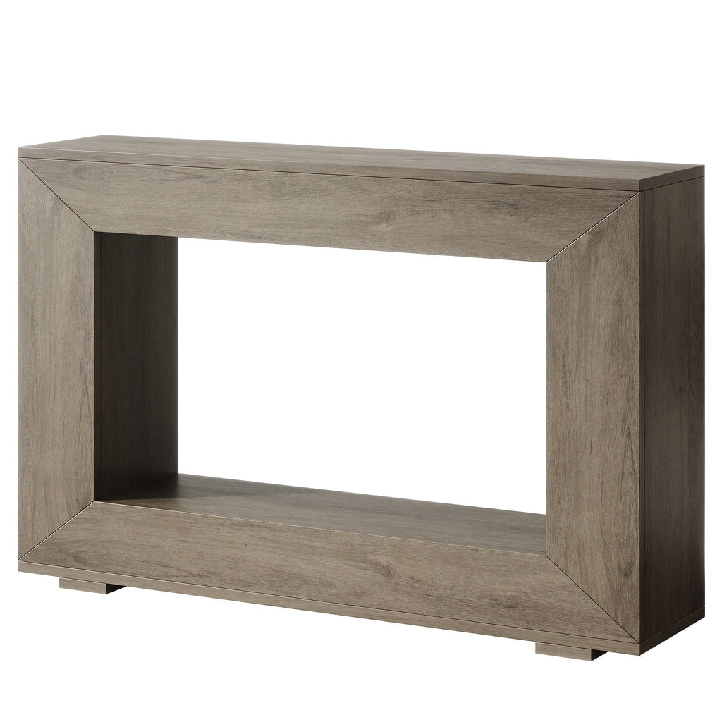 Narrow Entryway Storage Console Table with Open Shelf - Black, Dark Gray, Light Brown
