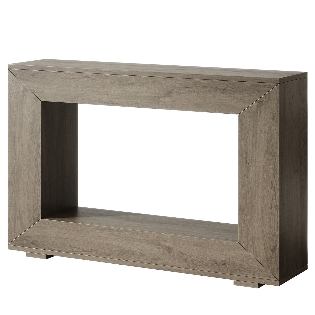 Narrow Entryway Storage Console Table with Open Shelf - Black, Dark Gray, Light Brown