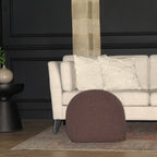 Cable Knitted Accent Pouf with Semi Rounded Design - Beige, Dark Brown, Dark Gray