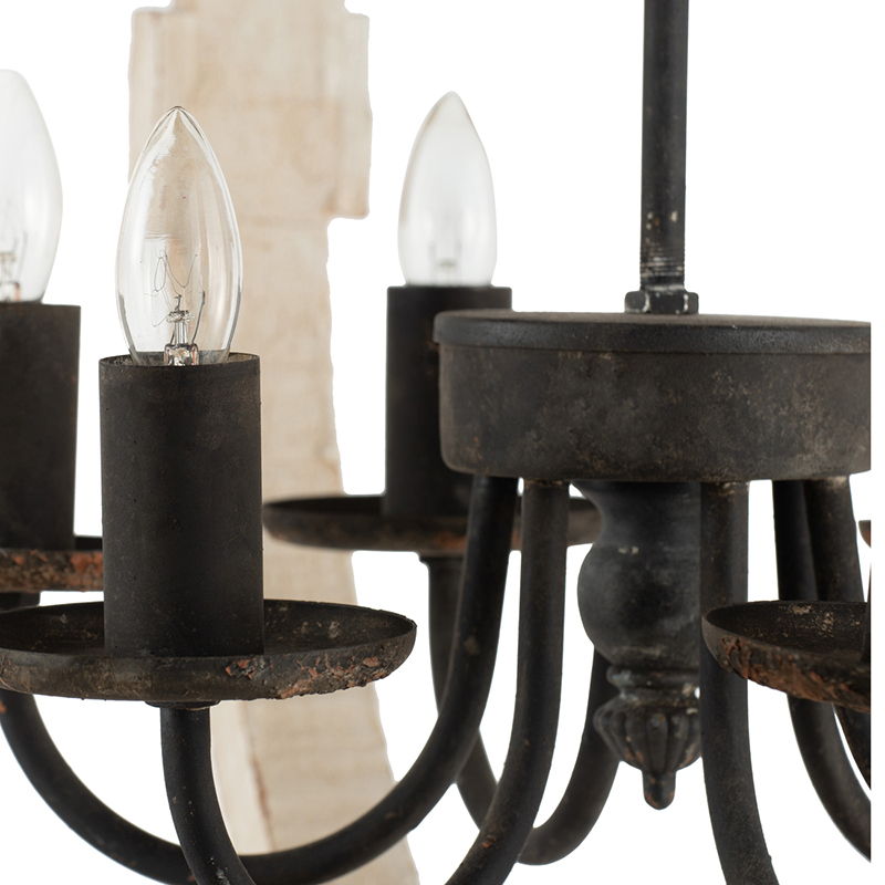 Hanging Light Fixture Chandelier with Adjustable Chain - Light Brown or White