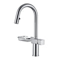High Arc Pull Down Kitchen Faucet with Built-In Shelf - Pearl Silver or Gold
