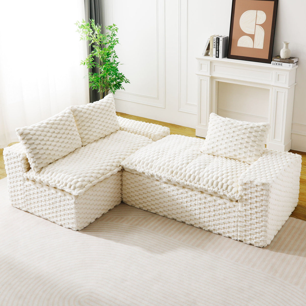 Convertible Modular Sectional Sofa with Twin Seat and Chaise - Multiple Colors