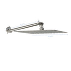 Luxury Rain Shower Head with Adjustable Arm - Brushed Nickel