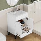 24-Inch Bathroom Vanity with Sink Combo with Ample Storage - White/Particle Board