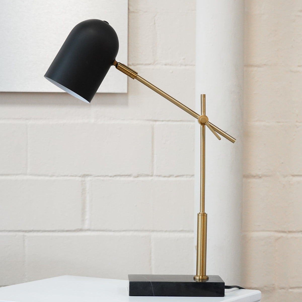 Lumora Table Lamp with Marble Base - Black
