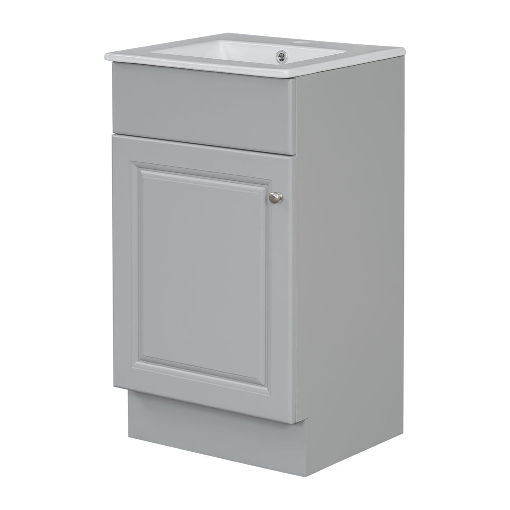 Bathroom Vanity with Sink and Adjustable Shelf - Multiple Colors