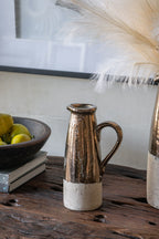 Gold Terracotta Pitcher Vase with Durable Ceramic Construction - Gold