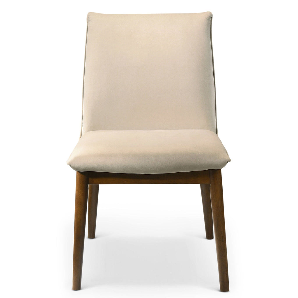 Monza Contemporary Dining Chair Set with Solid Wood Frame - Beige or Dark Green