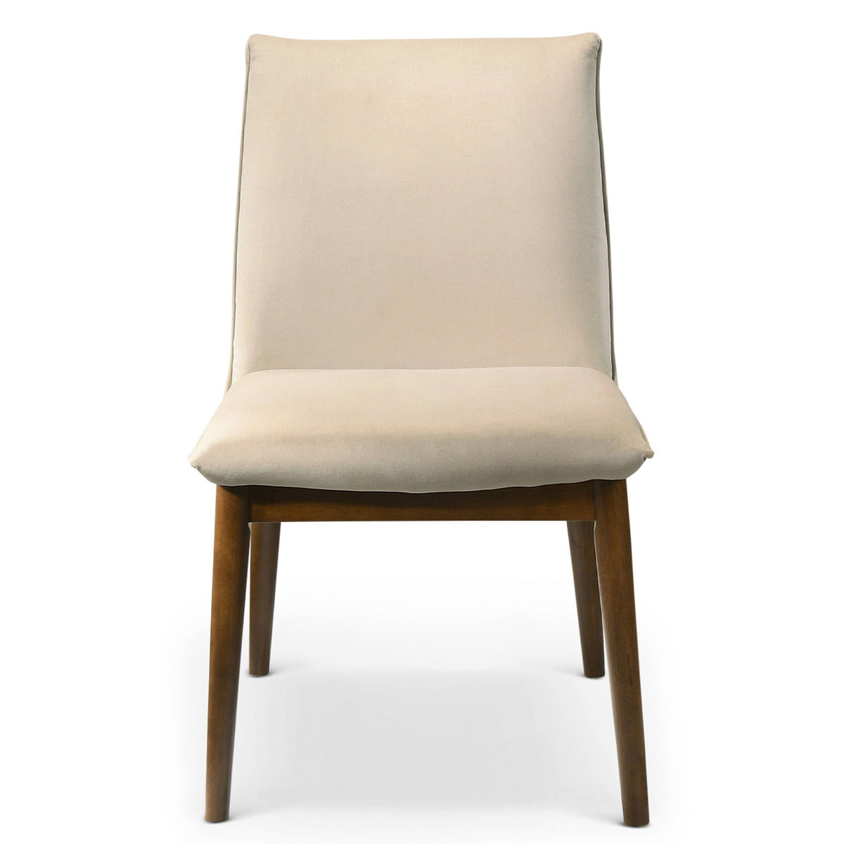 Monza Contemporary Dining Chair Set with Solid Wood Frame - Beige or Dark Green