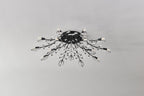 15-Light Chandelier with Crystal Accents - Matte Black