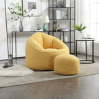 High Pressure Foam Bean Bag Sofa Chair with Footrest – Multiple Colors