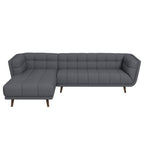L Shape Sectional Sofa Tufted with Mid-Century Modern Design - Dark Gray or Beige