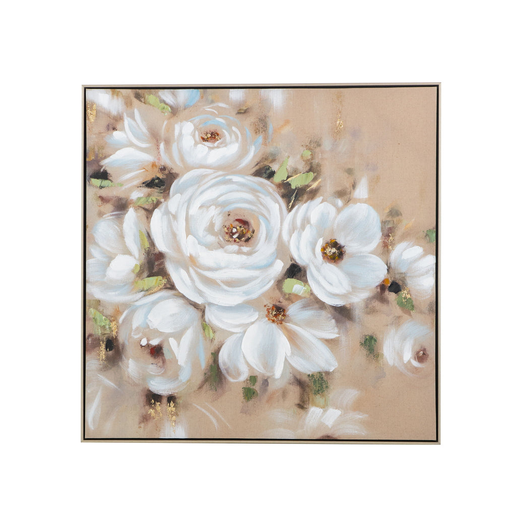 Square Framed Wall Art Flower Canvas Print