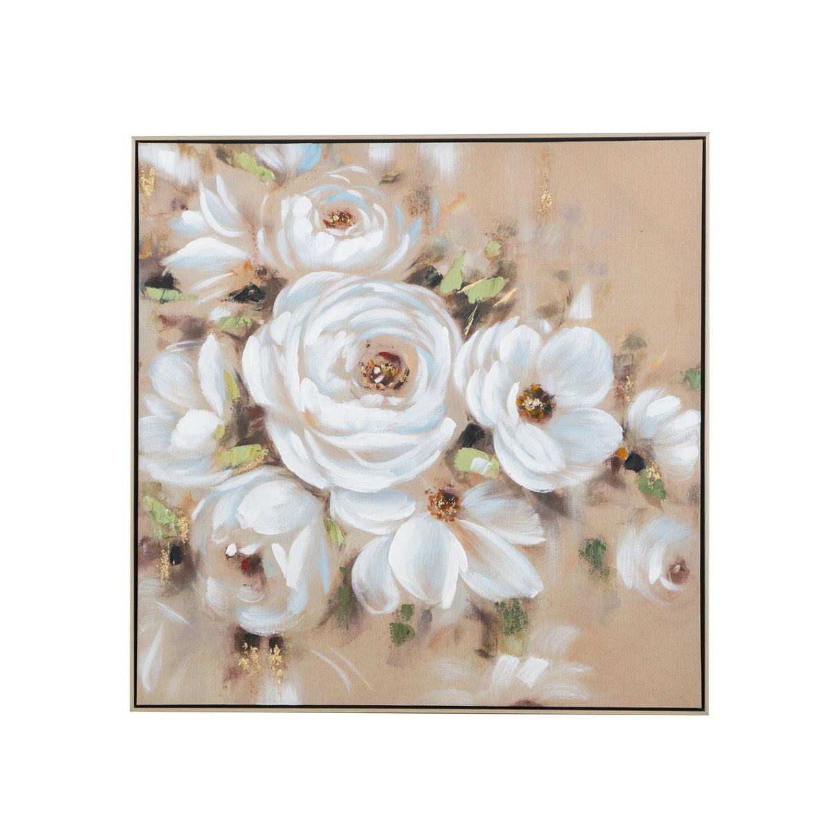 Square Framed Wall Art Flower Canvas Print
