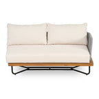 Lucca Outdoor 6 Seaters Acacia Wood and Rope Woven Patio Conversation Set