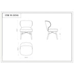 Strine Dining Chair with Wood Frame and Modern Upholstery - Available in Dark Gray or Blue