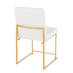 Contemporary High Back Dining Chair Set with Upholstered Seat - Multiple Colors