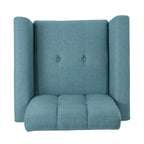 Mid Century Fabric Channel Stitch Club Chair with Channel Stitch Detail - Blue