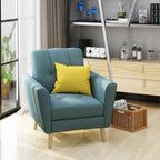 Mid Century Fabric Channel Stitch Club Chair with Channel Stitch Detail - Blue