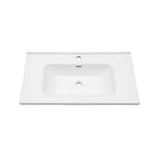 Modern Rectangular Vanity Top with Overflow – White
