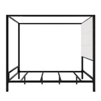 Canopy Bed With Tall Upholstered Headboard - 4 Poster Frame - Gold or Black