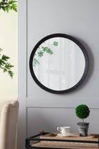 Transitional Mango Wood Wall Mirror with Frame - Multiple Colors