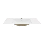 Premium Rectangular Vanity Top with Single Faucet Hole and Overflow - White