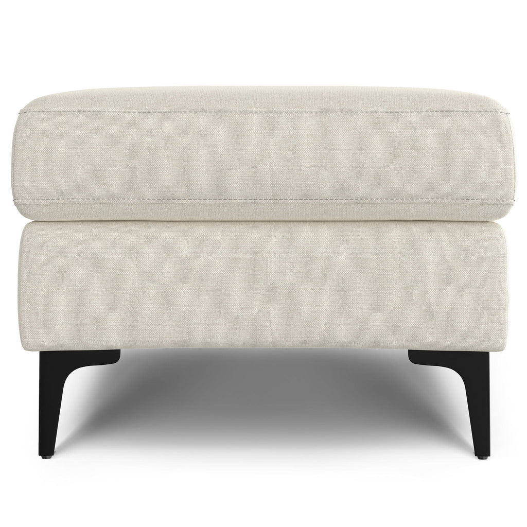 Versatile Mid Century Ottoman with Eco-Friendly Upholstery - Beige or Dark Gray