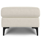 Versatile Mid Century Ottoman with Eco-Friendly Upholstery - Beige or Dark Gray