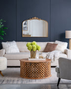 Baroque Inspired Arch Wall Mirror with Ornate Design - Gold or Black
