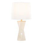 Curvo Square Contemporary Table Lamp with Twisted Ceramic Base - Green or Beige