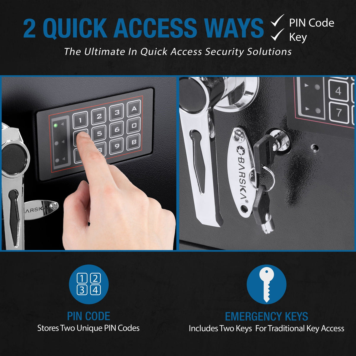 Durable Keypad Depository Safe with Dual PIN Access - Black