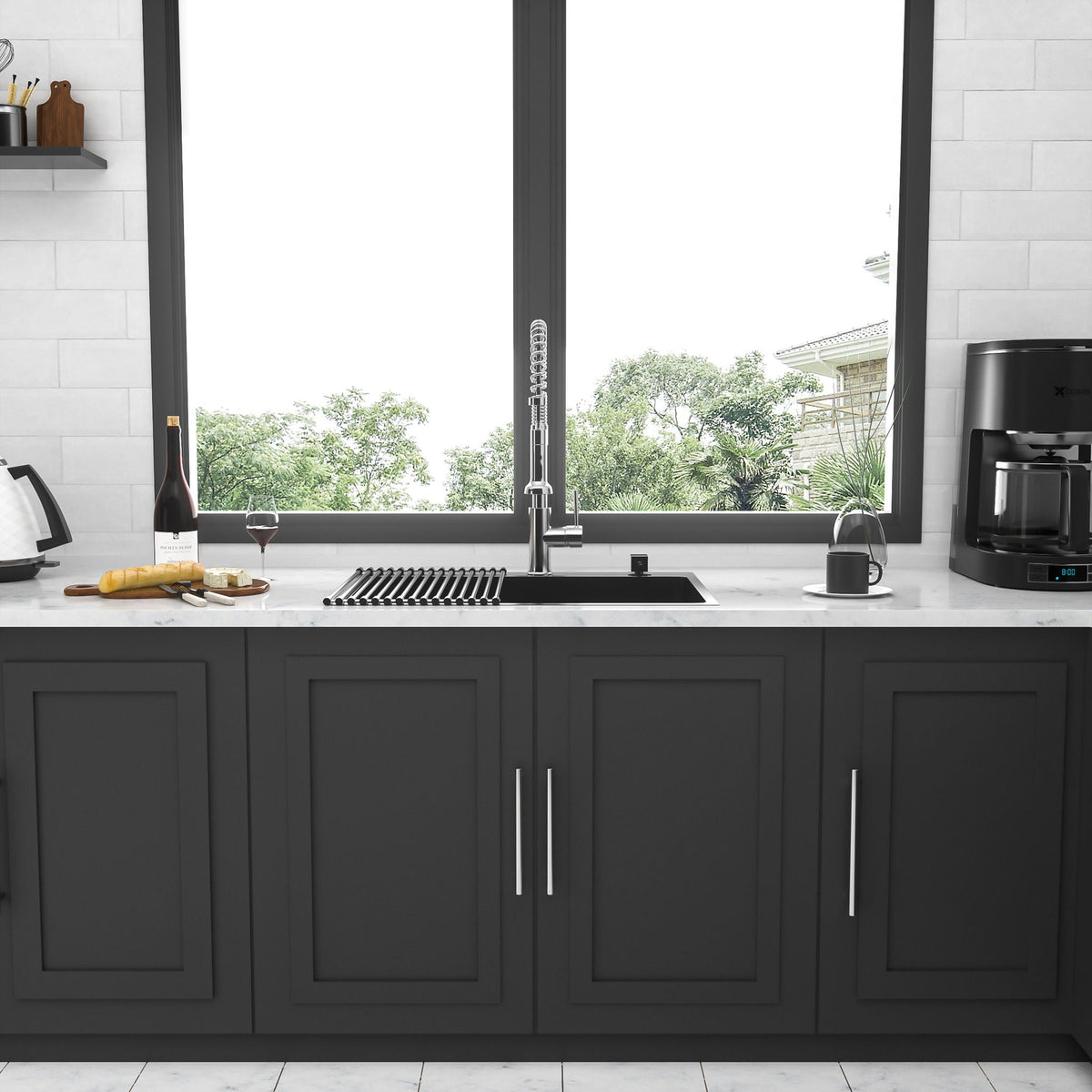 Topmount Kitchen Sink 16 Gauge Single Bowl with Nano Finish - Black
