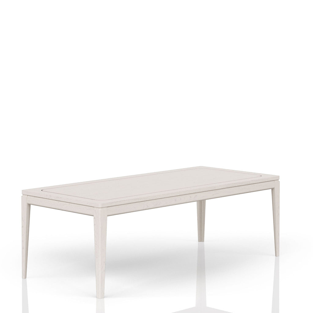 Expandable Dining Table with Metal Inlay - Vanilla White