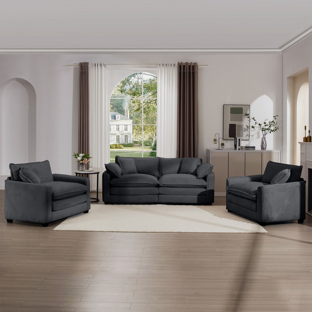 Oversized Deep-Seat Fabric Sofa & Chair Sets