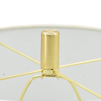 Marble Table Lamp with Brass Frame and White Fabric Shade - White + Gold