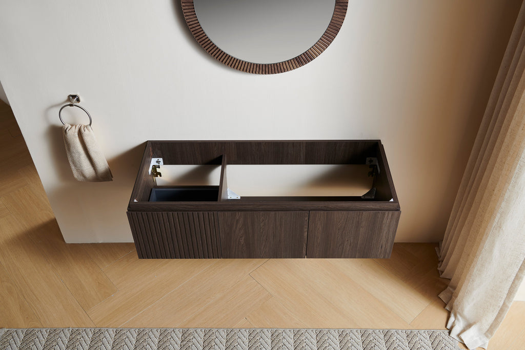 48" Muri Bathroom Vanity with Soft-Close Drawers - Brown Oak or Espresso
