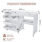 White Folding Sewing Table with Lockable Wheels - 4-in-1 Multi Functional Craft Station