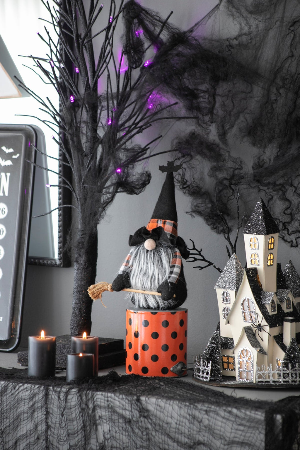 10.6"H Halloween Gnome Decor Set of 2 with Handcrafted Detail - Orange