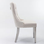 Contemporary Upholstered Dining Chair Set with Nailhead Trim - Multiple Colors