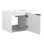Modern Bathroom Vanity with Side Storage - Light Brown or White