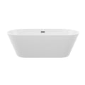 Gloss Freestanding Bathtub with Overflow & Pop Up Drain - White