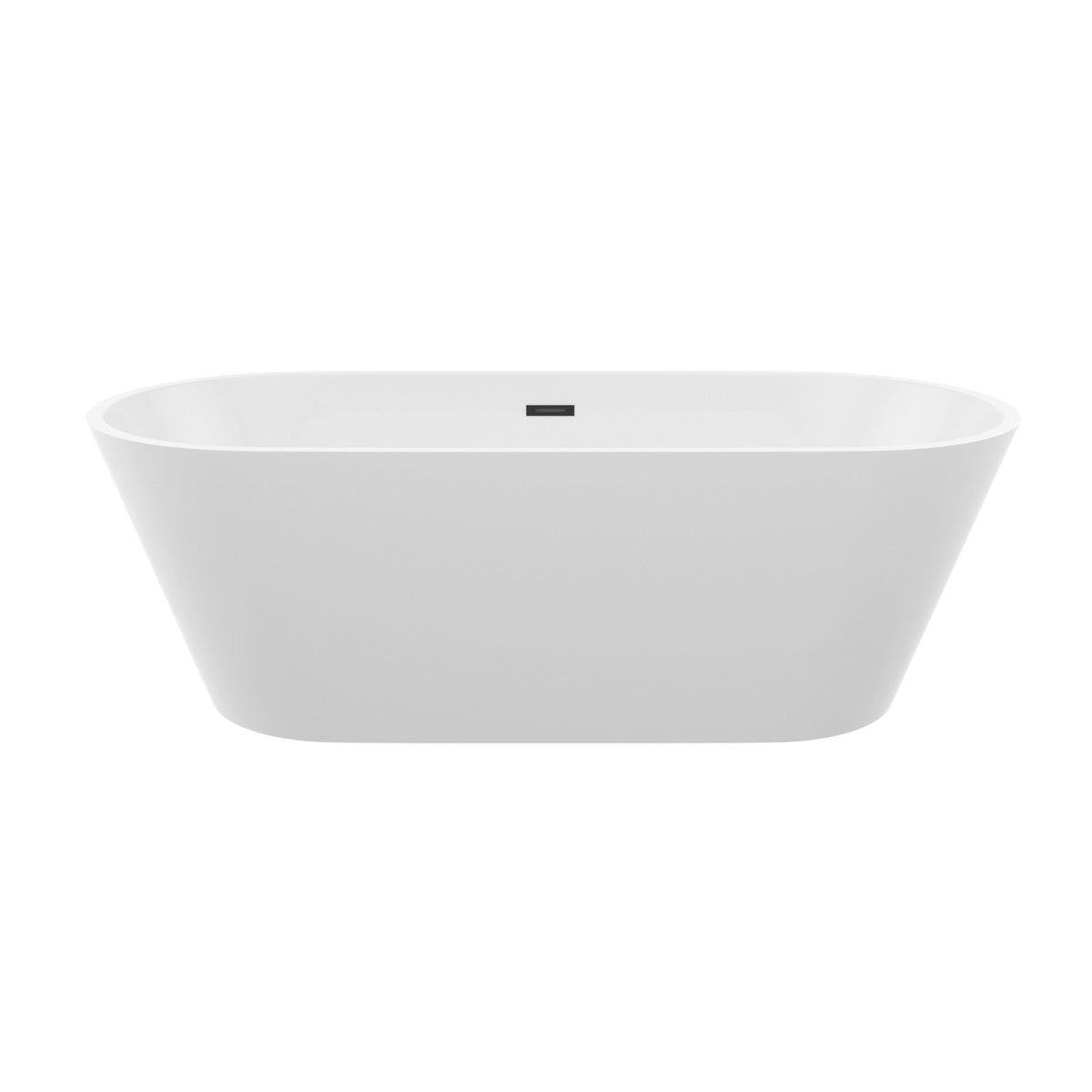 Gloss Freestanding Bathtub with Overflow & Pop Up Drain - White