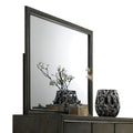 Carine Gray Mirror with Wooden Frame for Bedroom