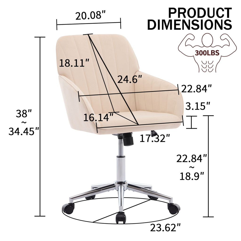 Adjustable Ergonomic Office Chair with Swivel Backrest Seat - Multiple Colors