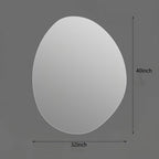 Asymmetrical Bathroom Wall Mirror with Shatterproof Back - Silver
