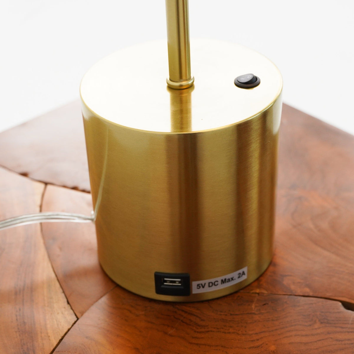 Modern Small Table Lamp with Globe Shade - Gold / White