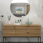 Tempered Glass Vessel Sink with Pop-Up Drain - White, Pearl Silver, Dark Brown, Dark Gray
