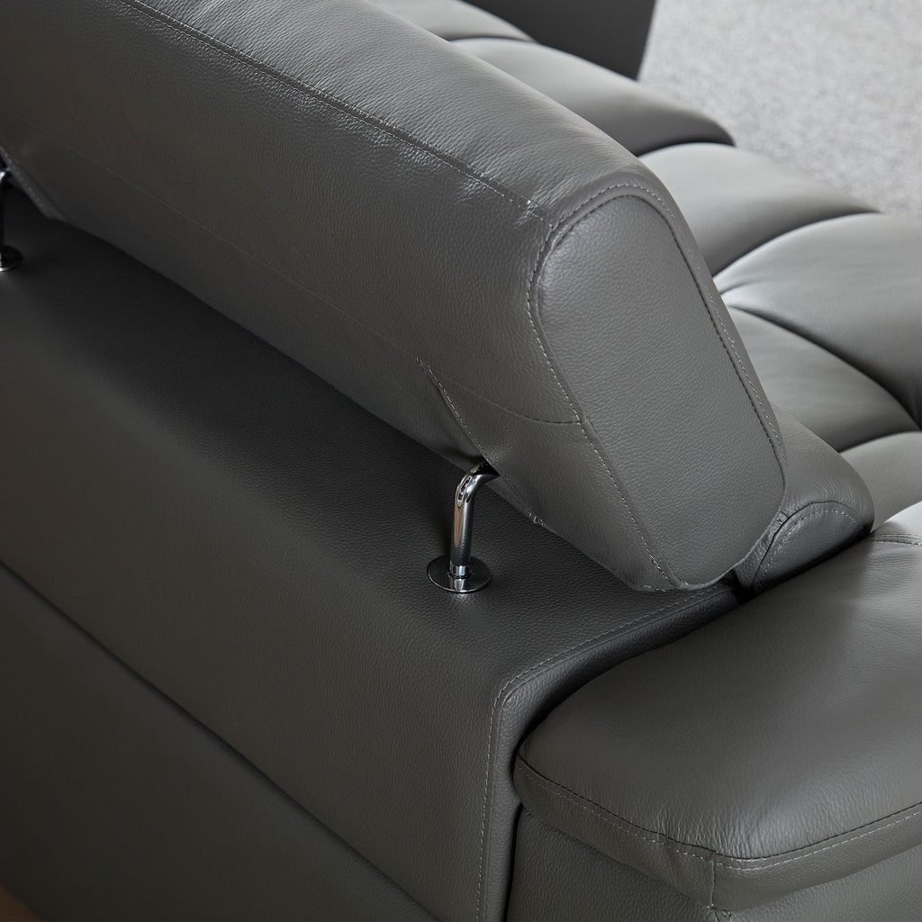 Modern Wall-Hugger Reclining Sofa with Electric Control - Genuine Leather